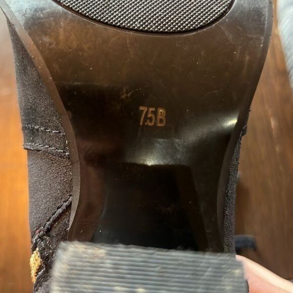 Lauren Ralph Lauren Boots Womens 7.5B Black Suede Fringe & Buckle Zip Western - Picture 11 of 11